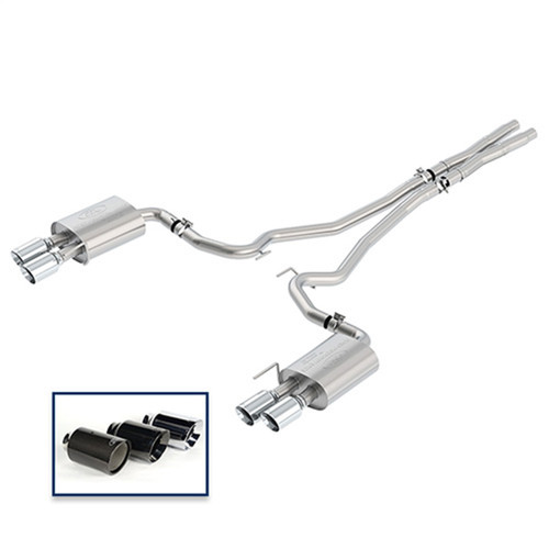 18-23 Ford Mustang Abgasanlage - Ford Racing - ab Kat - 4 Rohr - Extreme Exhaust - Chrom Blenden