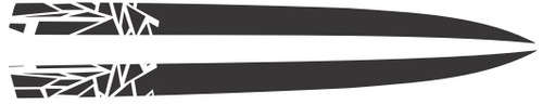15-17 Ford Mustang Aufkleber Motorhaube - Powerdom Stripes - Schwarz matt - Linienmuster