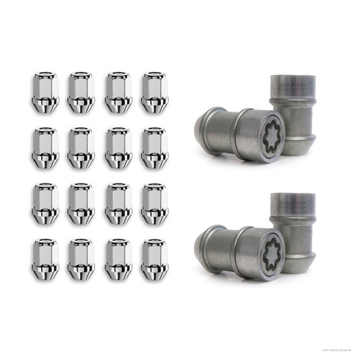 05-14 Ford Mustang Radschloss Set - 19mm schmaler Schlüssel - Chrom