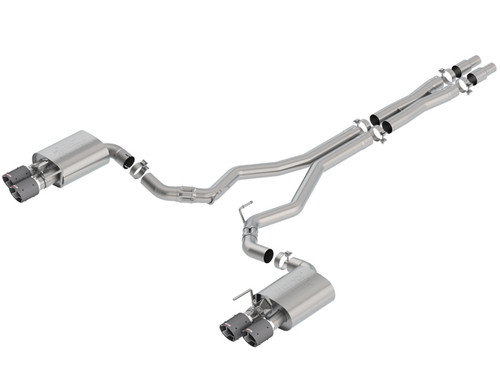 18-23 Ford Mustang Abgasanlage - BORLA ATAK - 4-Rohr - Carbon Blenden