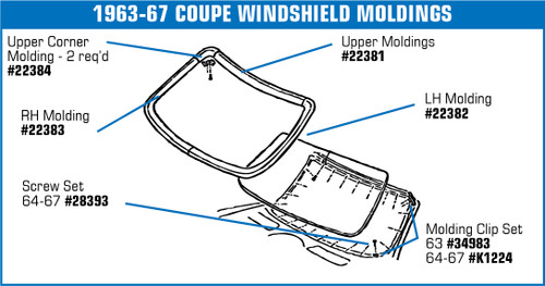 52697620-64-67-Chevrolet-Corvette-Coupe-Clip-Zierleiste-Windschutzscheibe-Set-1