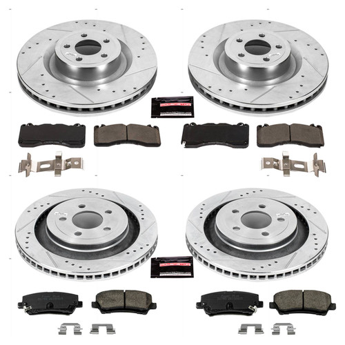 15-23 Ford Mustang GT (5.0) Überholsatz Verschleißteile Bremse - Powerstop Z23 Street - VA 380mm / HA 330mm - 6-Kolben Bremsanlage Vorne und hinten