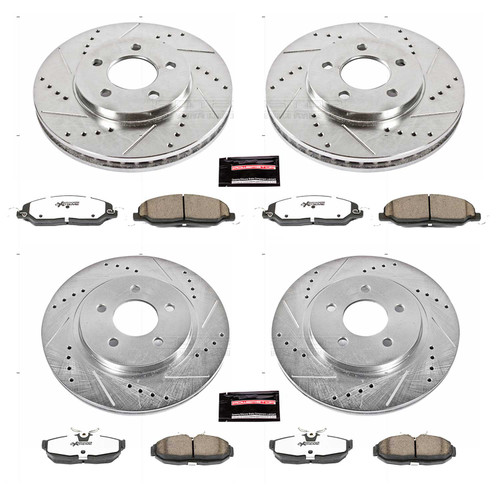 05-10 Ford Mustang Base (4.0) Überholsatz Verschleißteile Bremse - Powerstop Z26 - Track - VA/HA Vorne und hinten