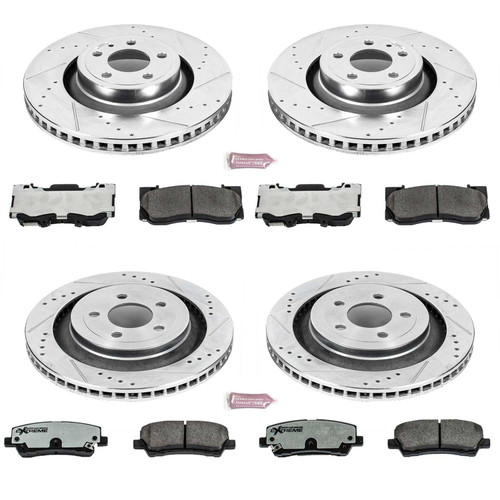 15-23 Ford Mustang (2.3, 5.0) Überholsatz Verschleißteile Bremse - Powerstop Z26 - Track - VA 352mm / HA 330mm - 4-Kolben Bremsanlage Vorne und hinten