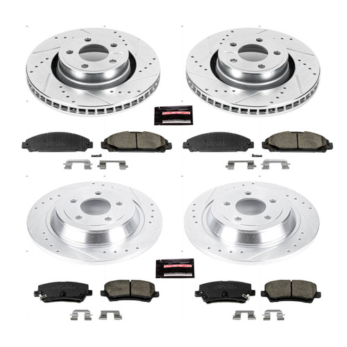 15-23 Ford Mustang (3.7) Überholsatz Verschleißteile Bremse - Powerstop Z23 - Street - 2-Kolben Bremse Vorne - VA/HA 320mm Vorne und hinten