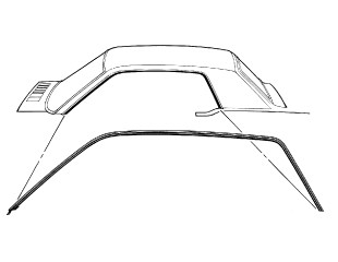 64-66 Ford Mustang Dichtung seitliche Dachkante - B-Ware