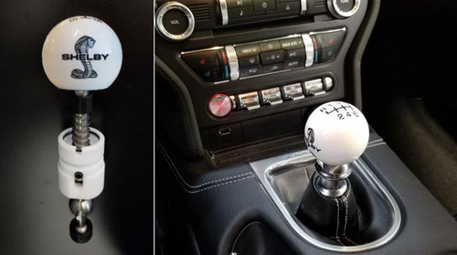 15-23 Ford Mustang (2.3, 5.0) Schaltwegverkürzung - Shelby - Weiß mit schwarzer Schrift - 25%