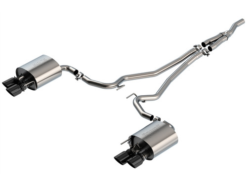 19-20 Ford Mustang (2.3) Abgasanlage - BORLA - 4-Rohr - Schwarze Blenden