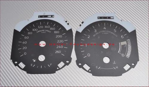 18-20 Ford Mustang Tachoziffernblatt - Carbon bis 260 km/h