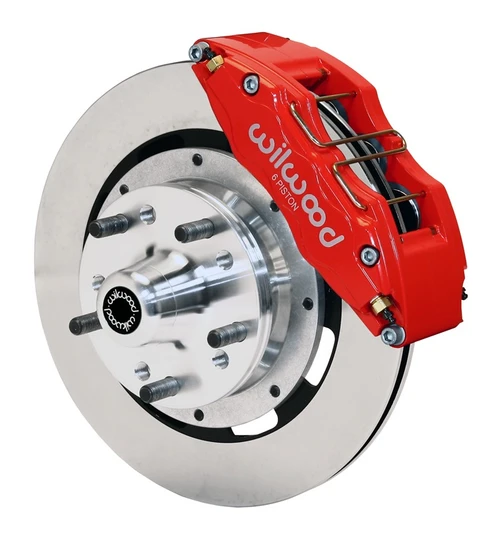 64-70 Ford Mustang (Disc/Drum/Drum) Umrüstsatz Bremsanlage - Wilwood - Vorne - 12,18 " - Glatt - Rot