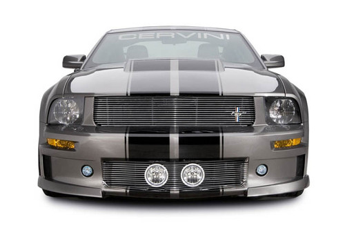 05-09 Ford Mustang GT Kühlergrill - Aluminium inkl. Pony Emblem - Schwarz Vorne oben