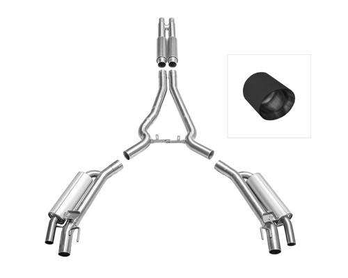 15-17 Ford Mustang GT (5.0) Abgasanlage - DD Customs - 2-Rohr Klappenauspuff - Schwarze Blenden