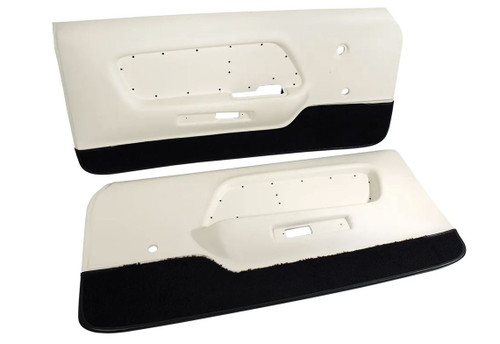 1970 Ford Mustang Set Türverkleidung - Deluxe - Weiß/Schwarz Links und Rechts