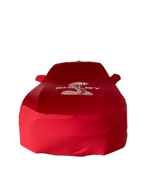 05-23 Ford Mustang Fahrzeugabdeckung - Shelby Style - Rot mit weißem Logo 05-23 Ford Mustang Fahrzeugabdeckung - Shelby Style - Rot mit weißem Logo