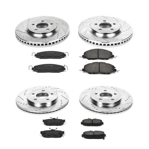 11-14 Ford Mustang Base Verschleißteilset Bremse - Powerstop Z23 - Street - VA 316mm / HA 300mm - ohne Brembo Vorne und hinten