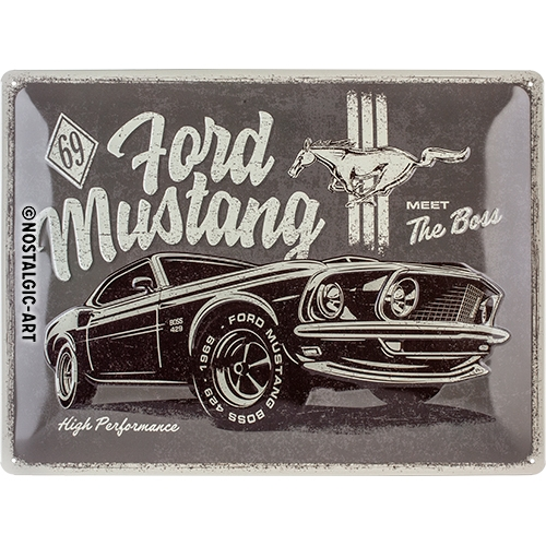 Wandtafel - Ford Blechschild Mustang - The Boss