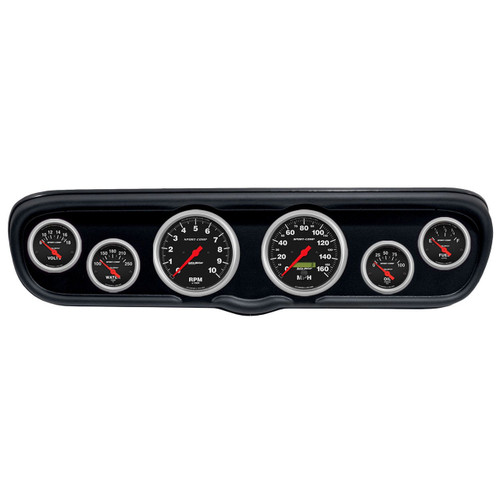 1966 Ford Mustang Anzeigen-Set - Sport-Comp Schwarz - 6-teilig - 3 3/8 " / 2 1/16 " Durchmesser