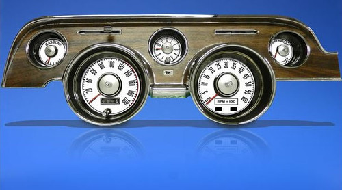 67-68 Ford Mustang Instrumentenscheibe - White Gauges - Weiß