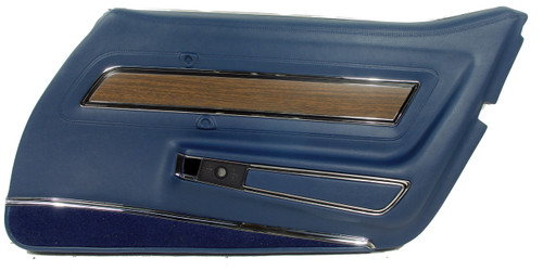 71-72 Chevrolet Corvette Base Türinnenverkleidung - Royal Blau - Deluxe - Rechts
