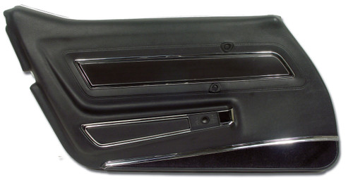 1977 Chevrolet Corvette Türinnenverkleidung - Schwarz - Deluxe - Links