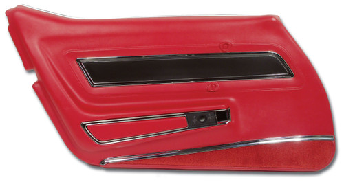 1977 Chevrolet Corvette Türinnenverkleidung - Rot - Deluxe - Links