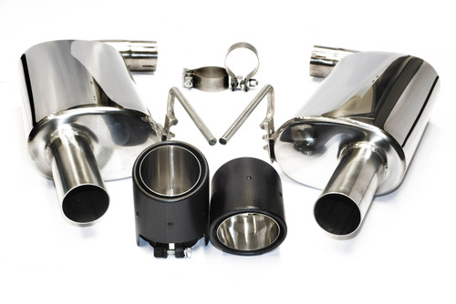 15-23 Ford Mustang EcoBoost (2.3) Schalldämpfer-Set - 101mm Carbon Blenden mit TÜV