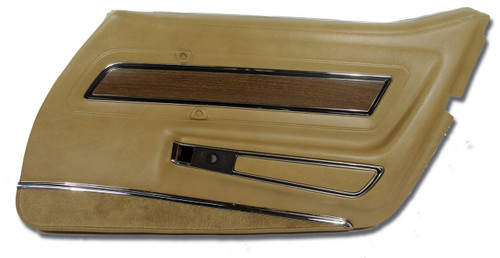 73-75 Chevrolet Corvette Türinnenverkleidung - Medium Saddle - Deluxe - Rechts