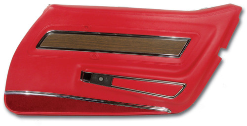 70-72 Chevrolet Corvette Türinnenverkleidung - Rot - Deluxe - Rechts