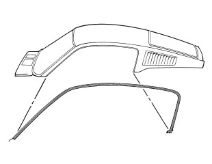 67-68 Ford Mustang Dichtung seitliche Dachkante - Türdichtung Set Karosserieseitig