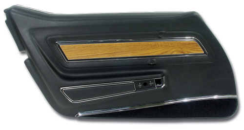 1976 Chevrolet Corvette Stingray Türinnenverkleidung - Schwarz - Deluxe - Links