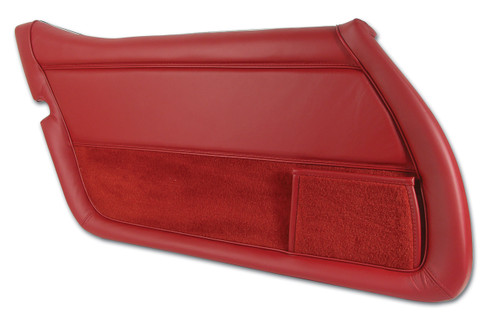 78-80 Chevrolet Corvette Türinnenverkleidung - Rot - Leder - Links