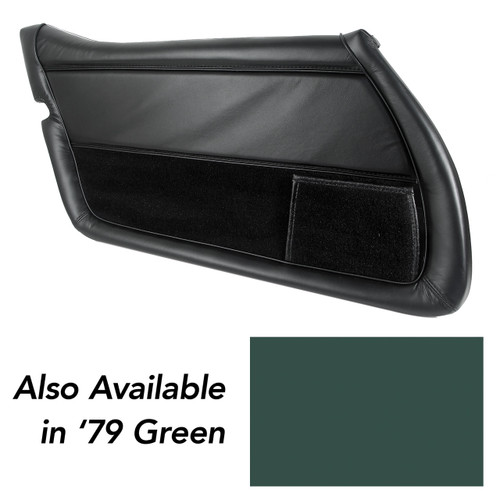 1979 Chevrolet Corvette Base Türinnenverkleidung - Grün - Leder - Links