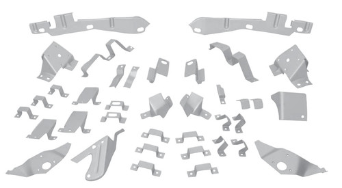 65-66 Ford Mustang (Fastback) Halterungen für Verkleidung Innenraum hinten - Set