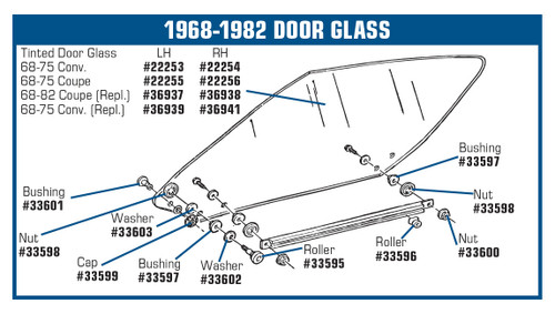 68-82 Chevrolet Corvette Door Glass Washer (52681459)