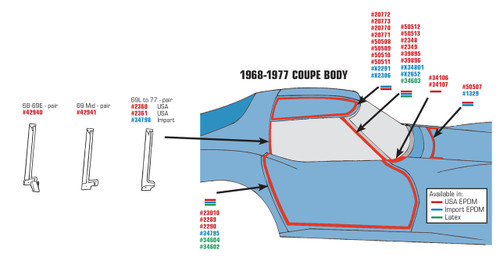 77-82 Chevrolet Corvette Dichtung Dach