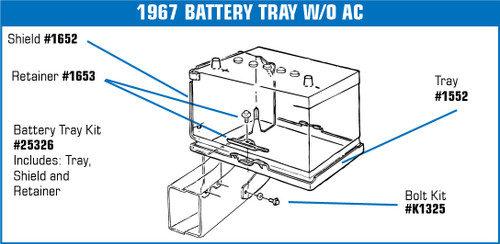 63-82 Chevrolet Corvette Schraube für Batterieträger