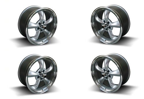 05-23 Ford Mustang Felgensatz - Torq Thrust Style - Aluminium - 9x19 Zoll - ET35 & ET45 - Silber - Mit TÜV Vorne und hinten