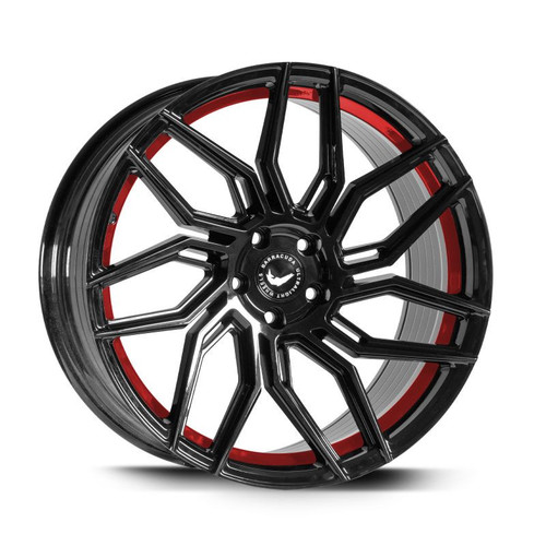 15-23 Ford Mustang Felge - Barracuda Dragoon - 10x20 - Higloss-Black Undercut Trimline Rot