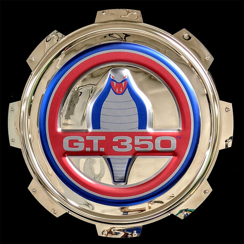Wanddekoration - Shelby GT350 "Gas Cap" - 56 cm Durchmesser - Rot/Blau