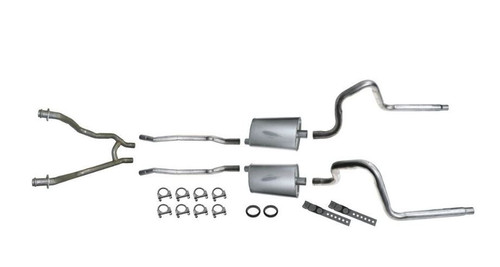 64-70 Ford Mustang (260, 289, 302) Abgasanlage - Stahl - 2 Zoll mit Turbo Mufflers