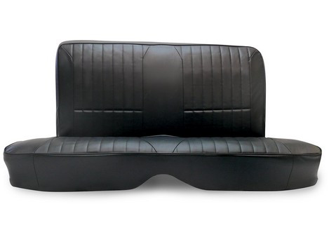 67-70 Ford Mustang (Fastback) Sitzbezug - Classic Design - Schwarz - Leder - Hinten