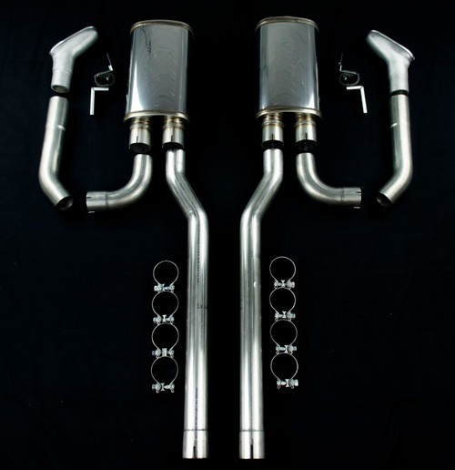 67-68 Ford Mustang Abgasanlage - Side Pipes für hohe Schweller