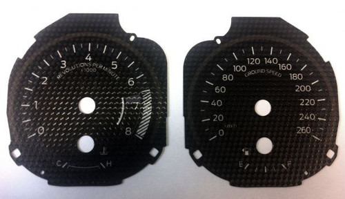15-17 Ford Mustang Instrumentenscheibe - Schwarz Carbon - bis 300hm/h