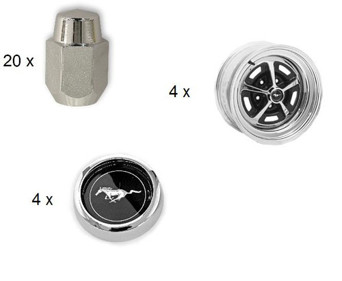 64-73 Ford Mustang Felgensatz - Magnum 500 - Stahl - 15x7 / 15x8 " - 2 1/8" Mittelloch