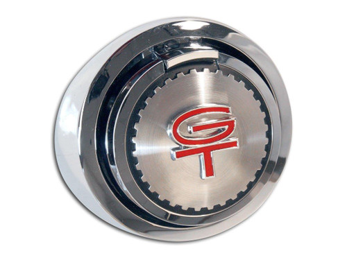 1969 Ford Mustang Tankdeckel - Chrom - GT Logo Rot