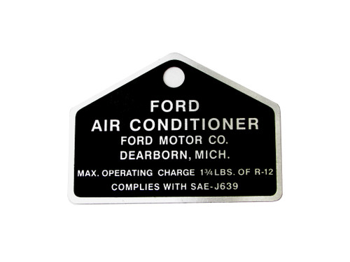64-73 Ford Mustang Informationsetikette für Klimaanlage