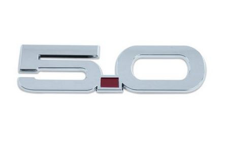 15-23 Ford Mustang Emblem Kotflügel - 5.0 - Chrom - Roter Punkt