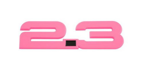 15-23 Ford Mustang Emblem Kotflügel - 2.3 - Rosa - Schwarzer Punkt
