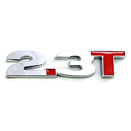 15-23 Ford Mustang Emblem Kotflügel - 2.3T - Chrom - Roter Punkt & rotes T
