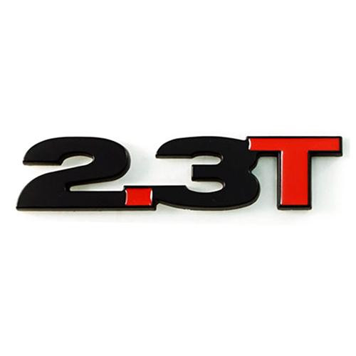 15-23 Ford Mustang Emblem Kotflügel - 2.3T - Schwarz matt - Roter Punkt & rotes T